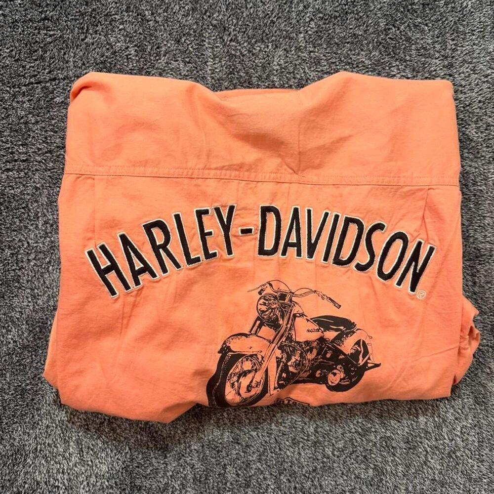 Vintage 90s Harley Davidson button-up shirt embroidered women’s size medium